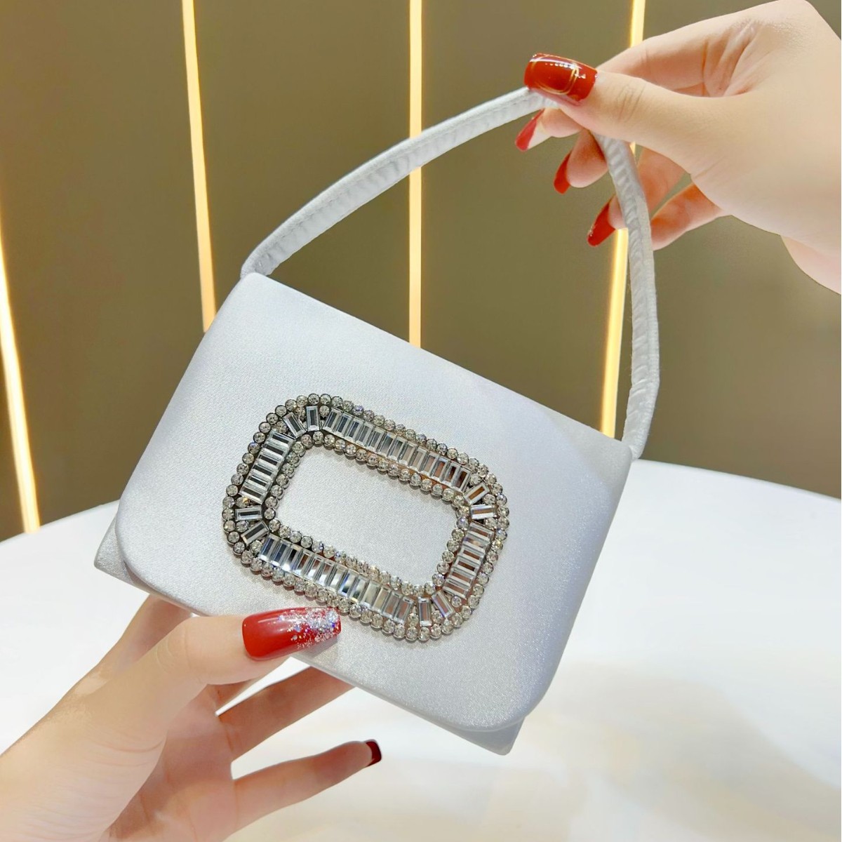 Luxury Mini Square Handbag Wom - Tassel Fringe Trim review and price