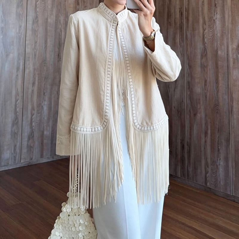 Autumn Boho Outerwear Coats Ha - Tassel Fringe Trim review and price