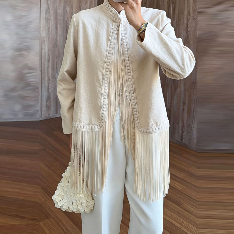 Autumn Boho Outerwear Coats Ha - Tassel Fringe Trim review and price