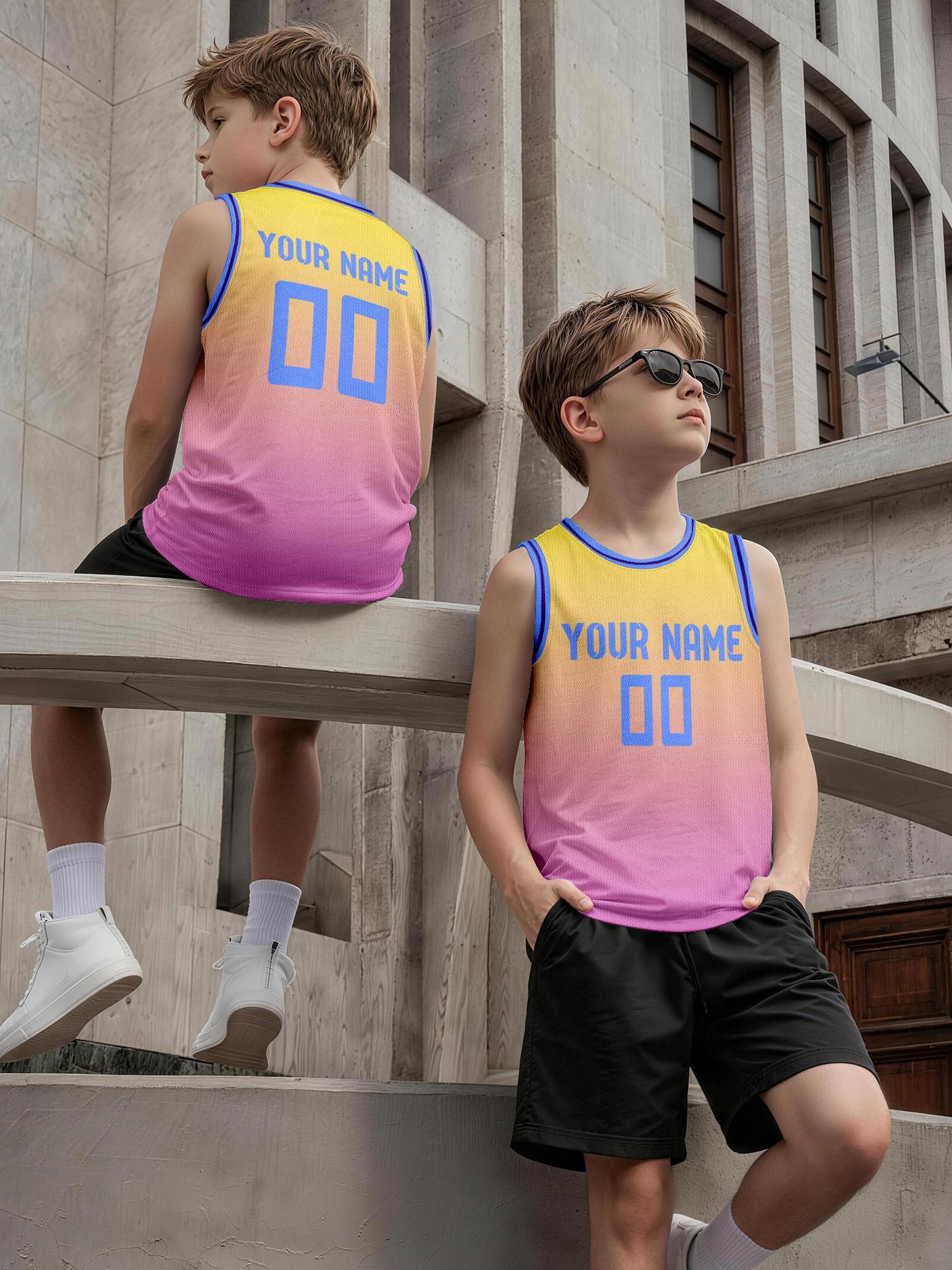 Yellow‑Pink Gradient Blue Trim - Embellish Knit review and price