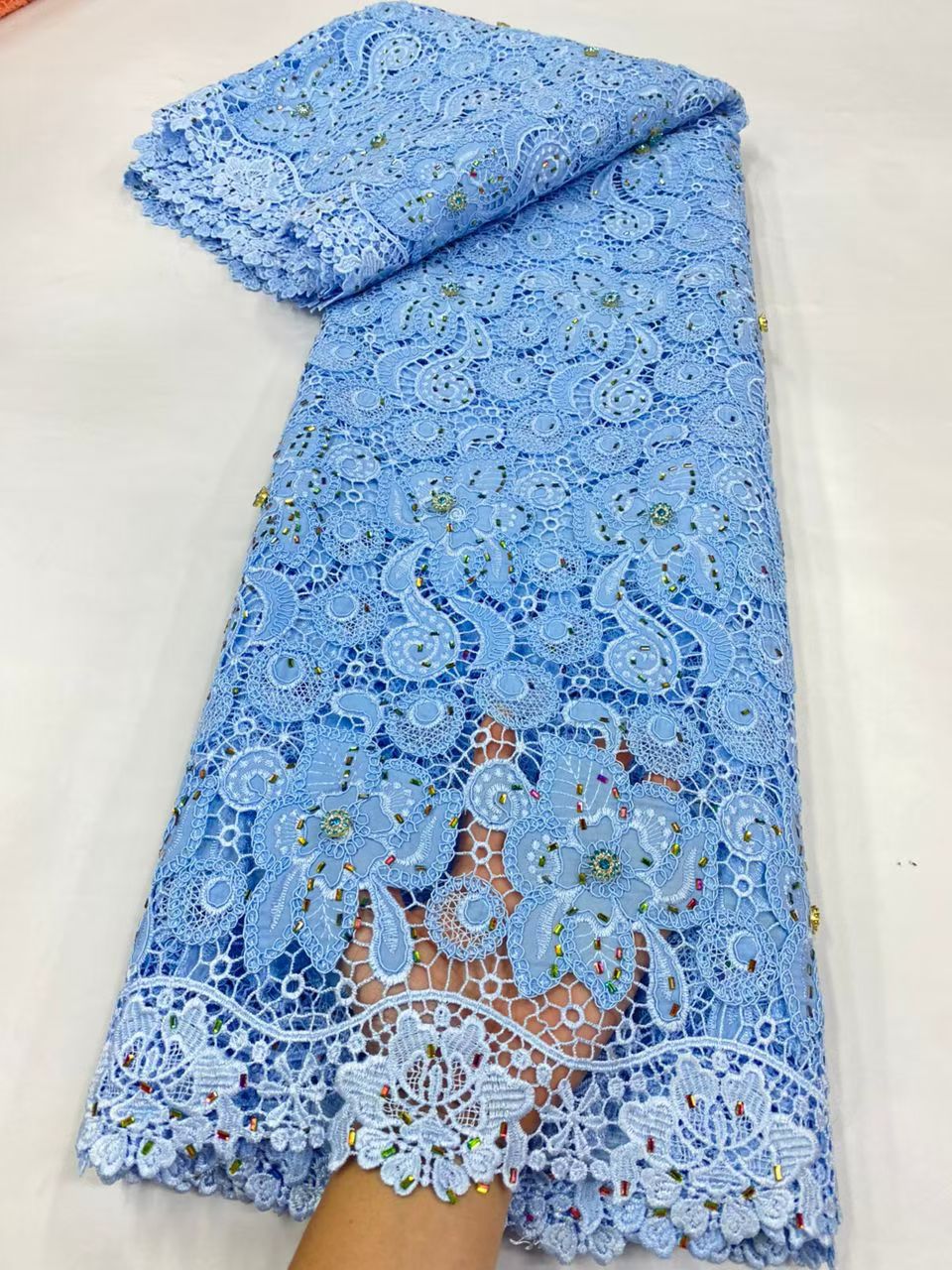 Latest Cord Guipure Lace Fabri - Crystal Mesh Fabric review and price