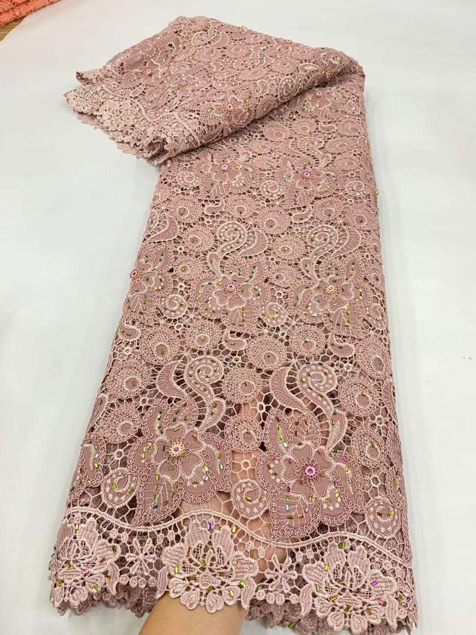 Latest Cord Guipure Lace Fabri - Crystal Mesh Fabric review and price
